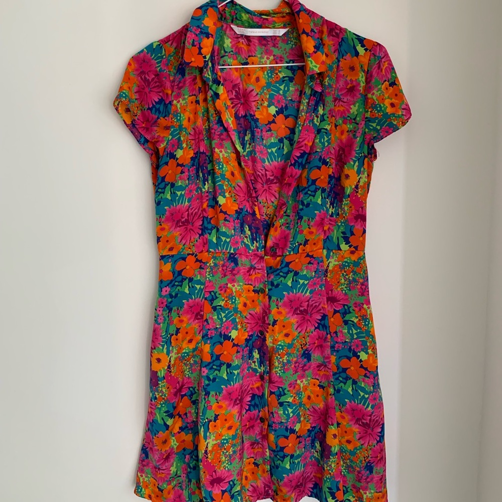 Zara button down silky dress